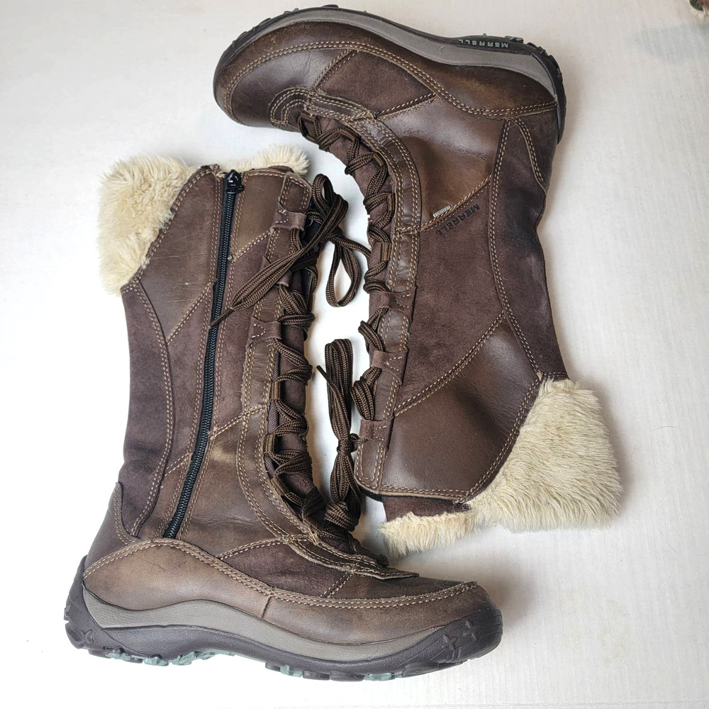 Merrel Primaloft 200 Gram Brown Boots SZ 8